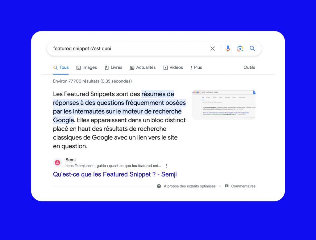feature google featured snippets